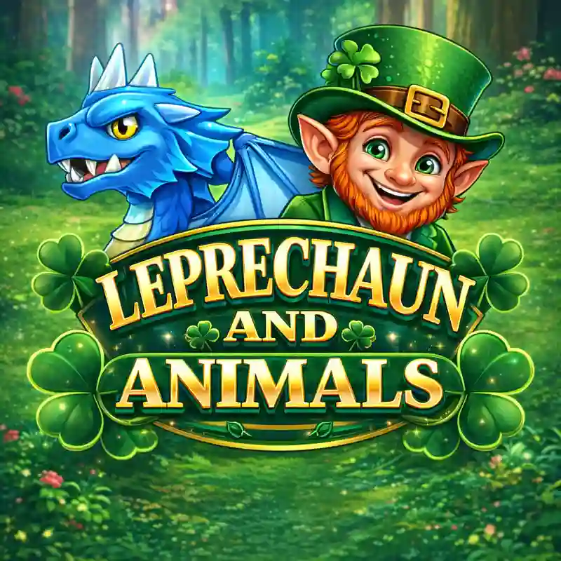 Leprechaun and Animals slot game banner